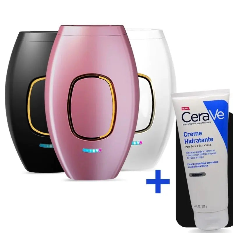 Depilador a Laser Definitivo Luz Pulsada IPL + Creme Hidratante - GRÁTIS