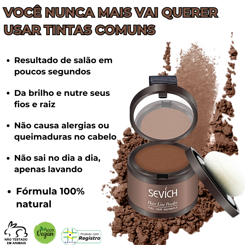 Sevích™ - Tinta de Cabelo em Pó Natural - Longa Duração