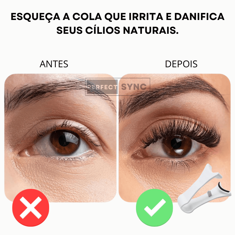 Cílios Postiços Magnéticos Reutilizáveis SyncLashes + Aplicador Magnético GRÁTIS