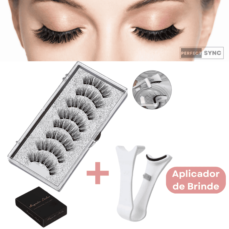 Cílios Postiços Magnéticos Reutilizáveis SyncLashes + Aplicador Magnético GRÁTIS