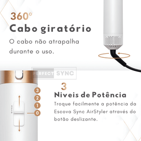 Escova Modeladora 5 em 1 Sync AirStyler [PROFISSIONAL] + BRINDE