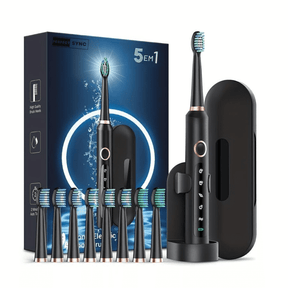 Escova de Dente Eletrica White Sync 5 em 1 + Estojo e 4 Escovas Extras Grátis