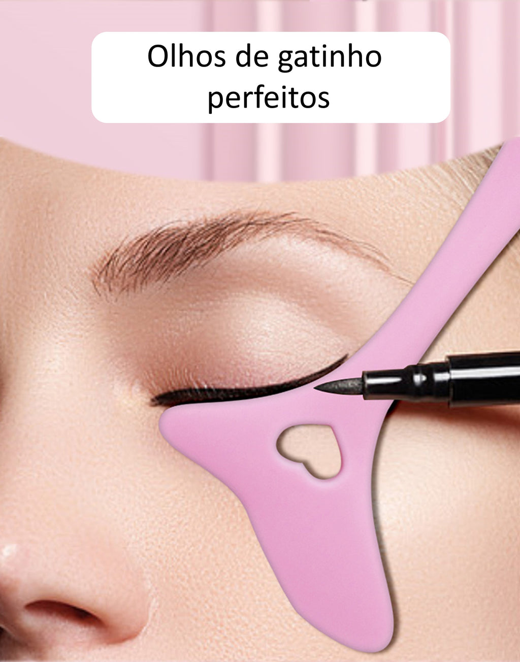Régua de Maquiagem Profissional PerfectLine® 4 em 1 - Rímel, Delineador, Sombra e Batom